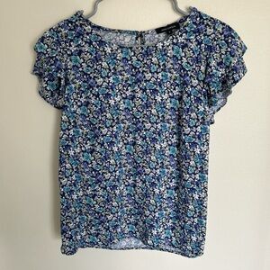 Anne Carson Blue Floral Blouse